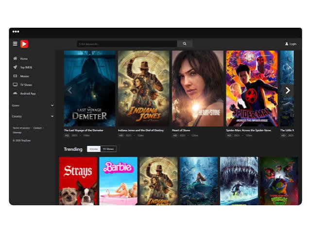 TinyZone APK Movie Streaming Interface